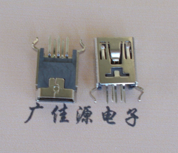 衢州MINI USB5p母座|B型口180度|直插弯脚