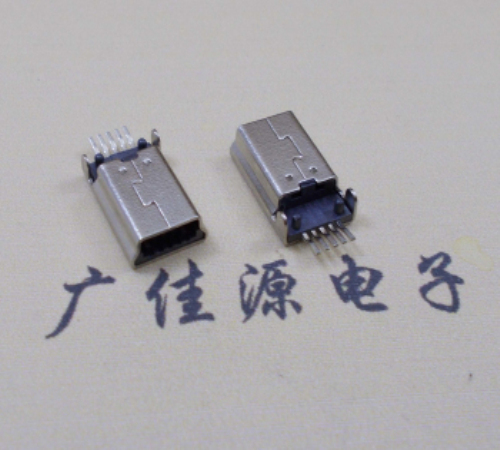 衢州MINI USB公头 5pin端子贴板带柱 10.7mm体长