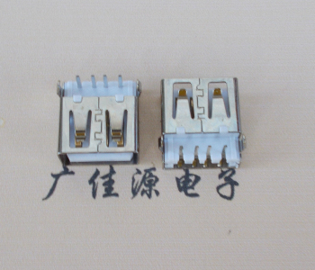 衢州USB母座接口 AF90度沉板1.9引脚4P插件白胶芯直边