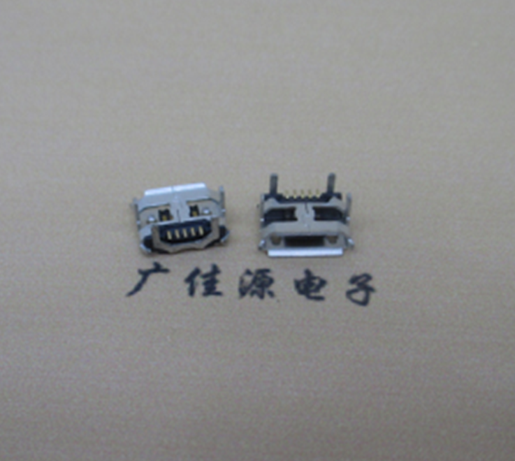 衢州Micro usb5p母座 B型口 加长2.0mm牛角 焊接图解