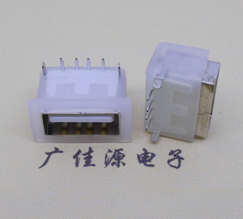 衢州卧式后两脚DIP插板USB AF 2.0防水母座,反向插A公头连接器