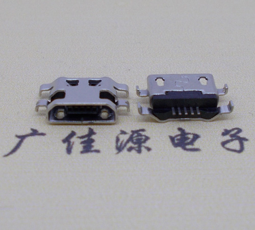 衢州micro usb5p连接器 反向沉板1.6mm四脚插平口
