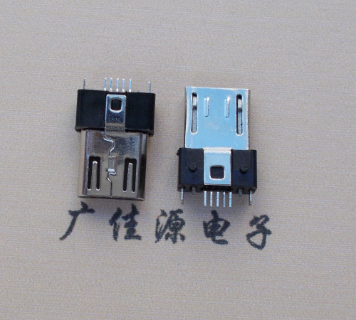 衢州MICRO USB 5P公头B型SMT贴板带柱