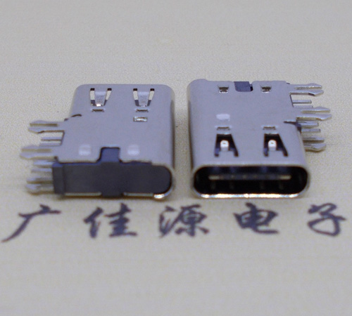 衢州侧插USB3.1接头座子.90度type-c母座.6p侧插连接器