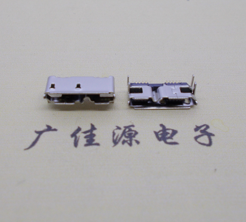衢州micro usb 3.0 10pin母座双接口带卷边四脚插板